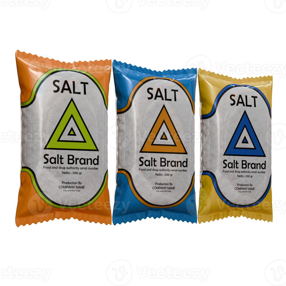 Salt 3D Design Element Side View In 3 Variant png