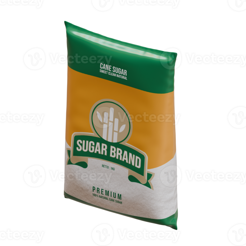 Sugar 3D Design Element Isometric View png
