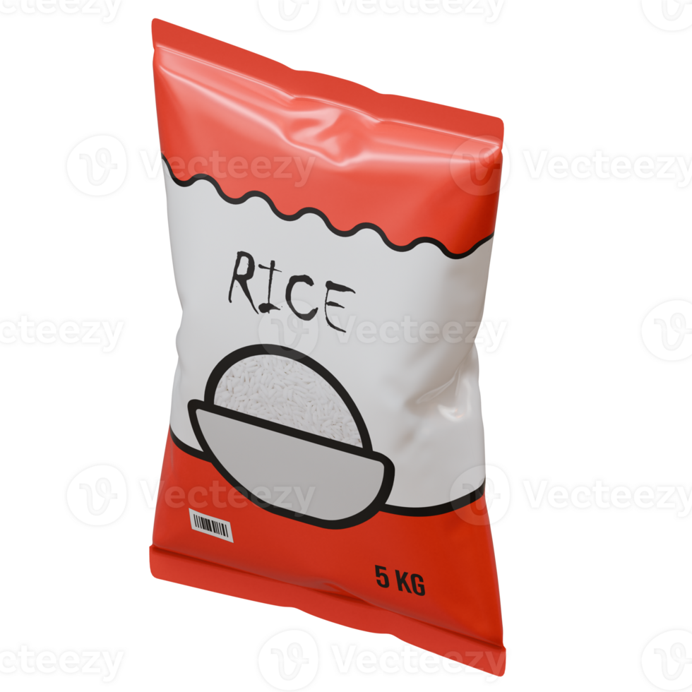 Rice 3D Design Element Isometric View png