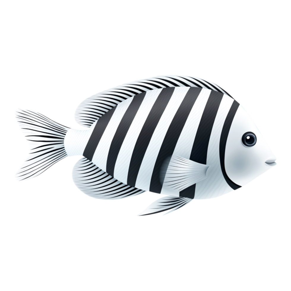 Illustrative depiction of a striped fish showcasing png
