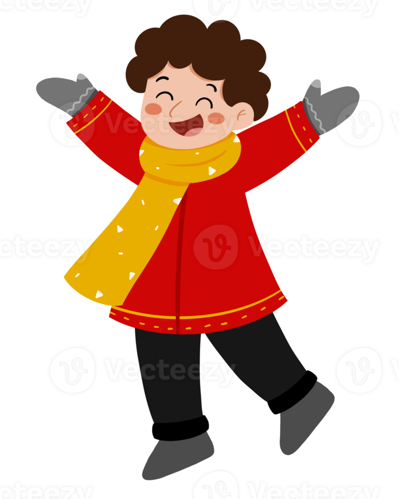Boy play a snow ball png