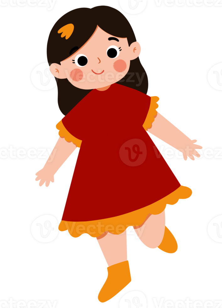 Cute girl in red png