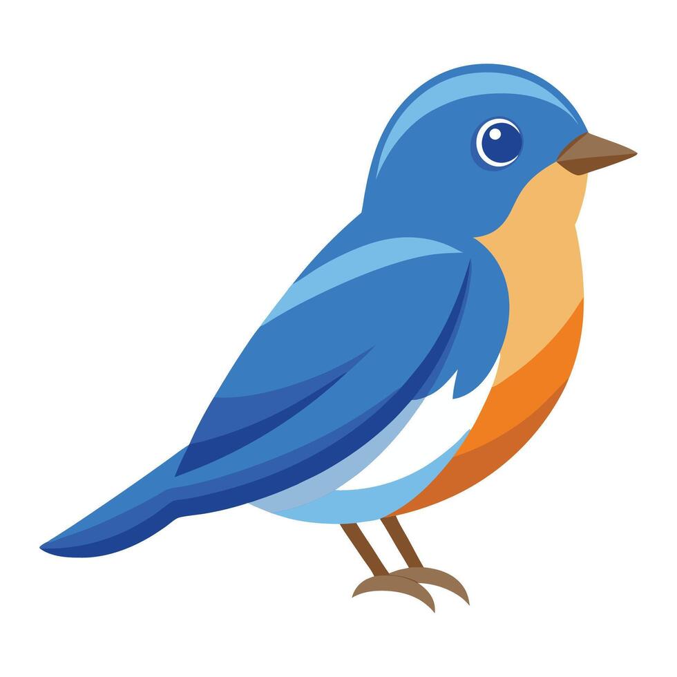 bird art illustrationCute Bird Cartoon Character Sitting Style vector