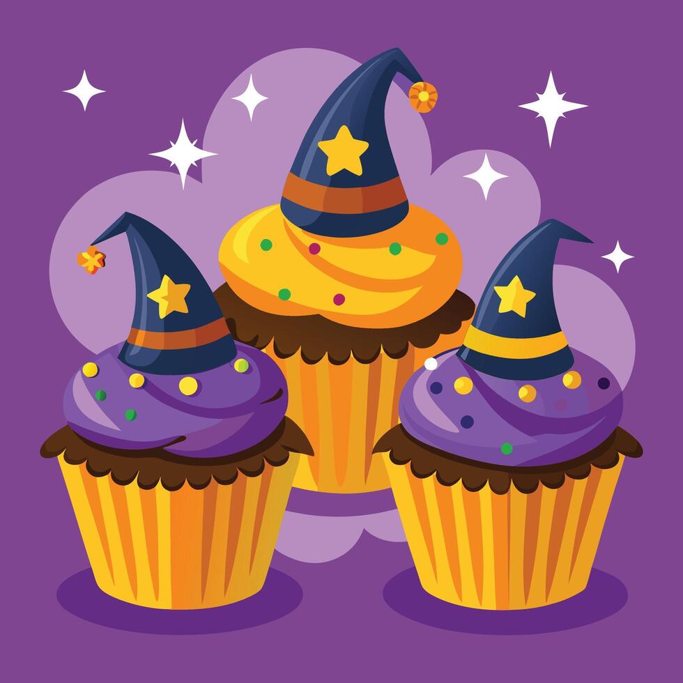 Delicious cupcake background vector