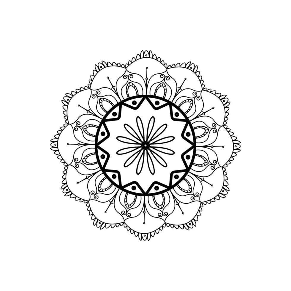 Outlined mandala background vector