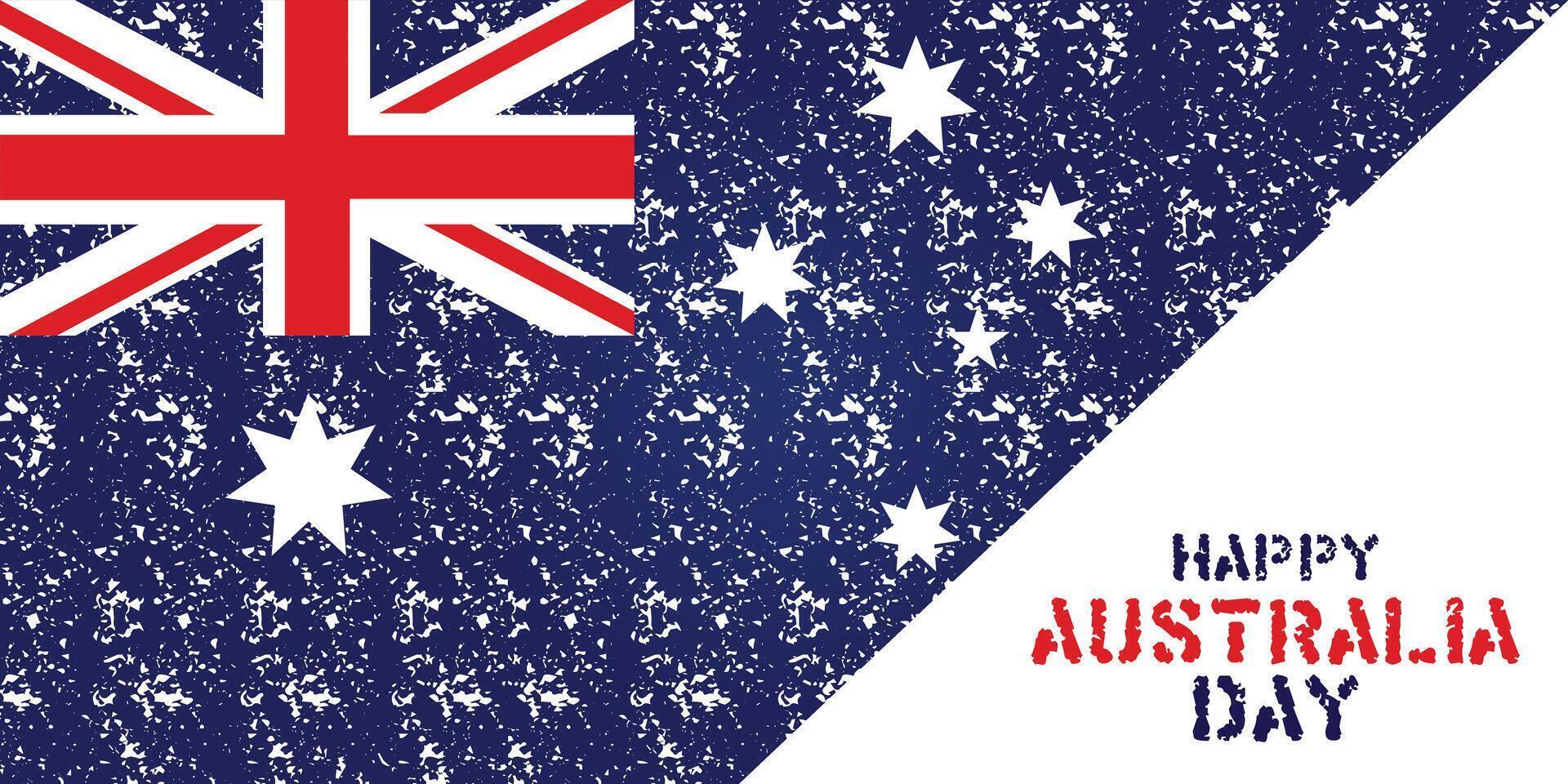 Happy Australia Day. 26th January poster or banner with Australian national flag and brush design. vector
