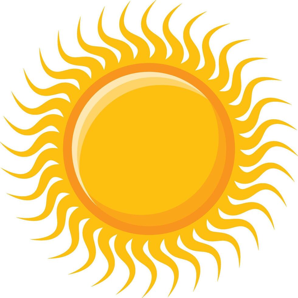 Yellow sun illustration. Sunshine icon. Sun flat icon isolated on transparent background vector