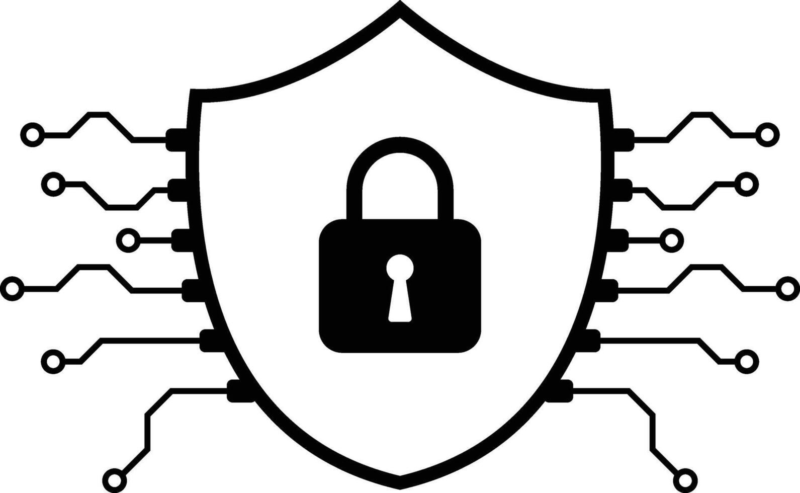 Cyber security icon. Security shield concept. Internet privacy, cyber protection, and antivirus vector