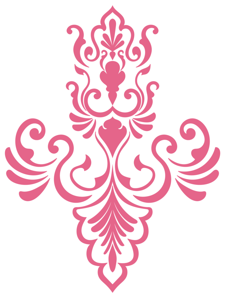oriental decorated carpet with floral patterns Indian design elements for henna tattoo, greeting card, wedding invitation or spa beauty flyer on pink background. png