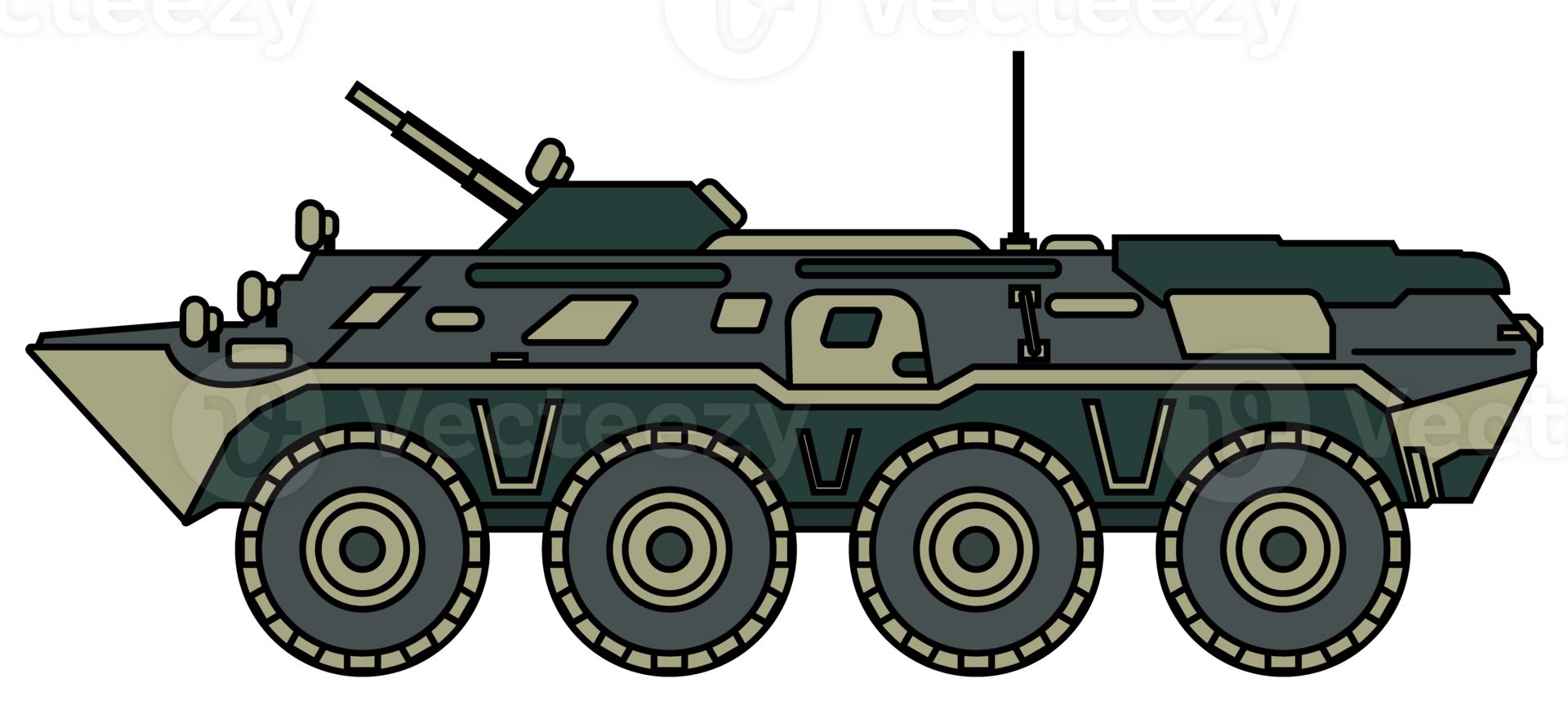 Island armored vehicle. Soviet BTR-80 armored personnel carrier. Schematic drawing. png