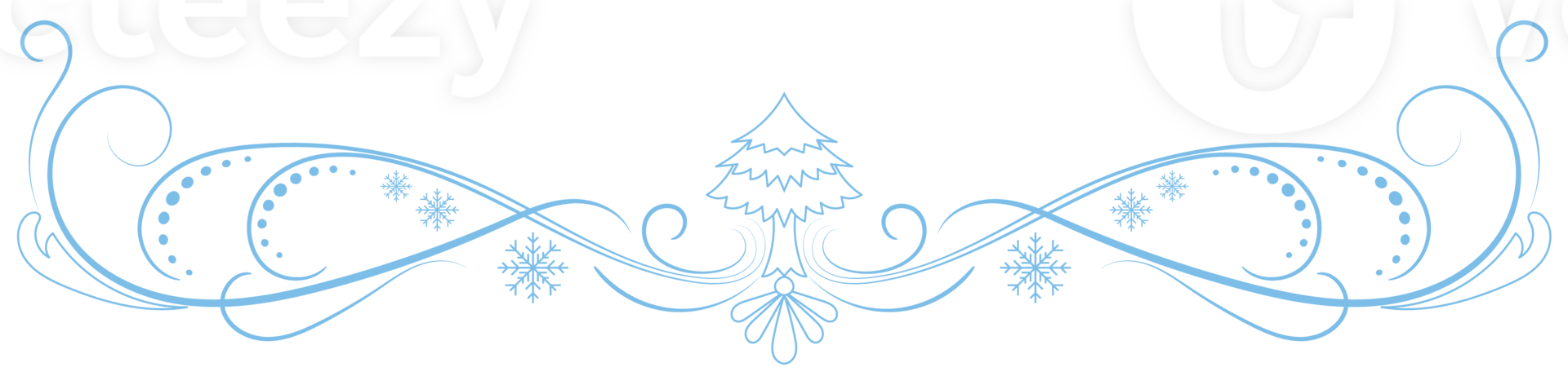 snowflakes christmas elements vintage lines frame edges corners blue winter card png