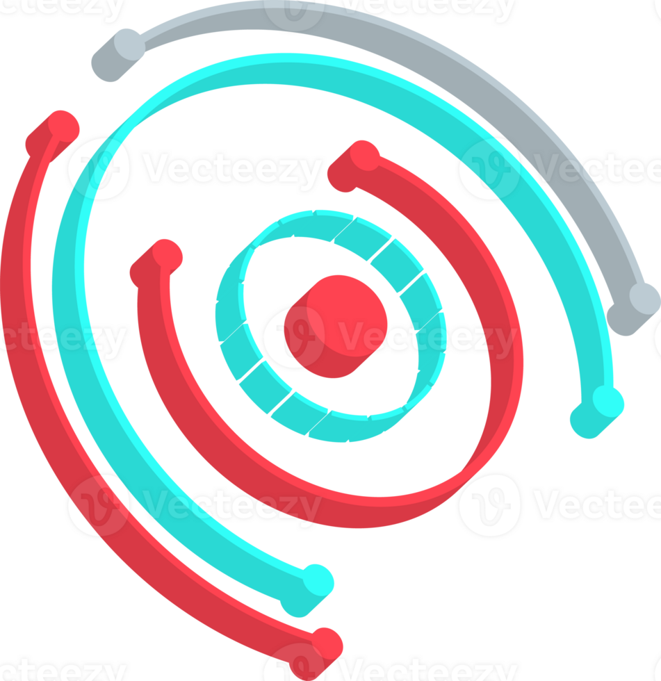 Circle HUD interface, 3d element png