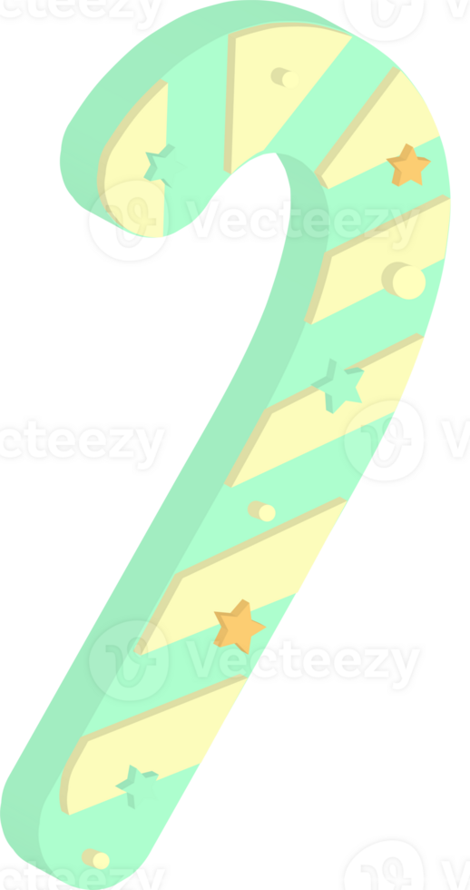 A candy cane with stars and stripes on it png