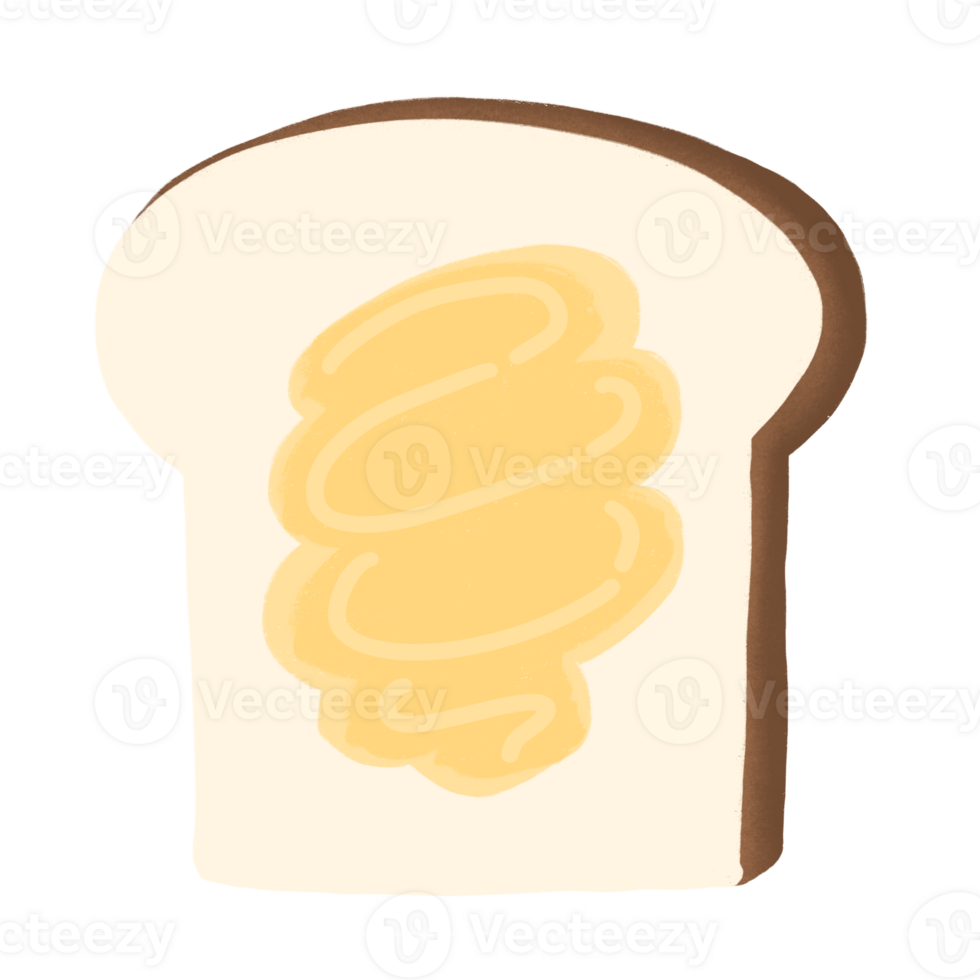 Sliced Bread With Butter Cartoon illustration png