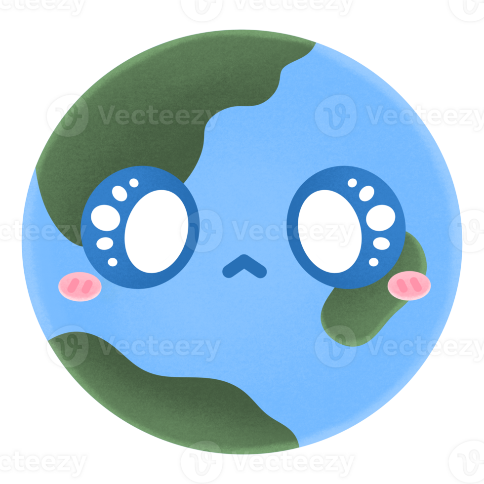 Earth Mascot Character Kawaii Cartoon illustration Cute Earth Kawaii Earth png