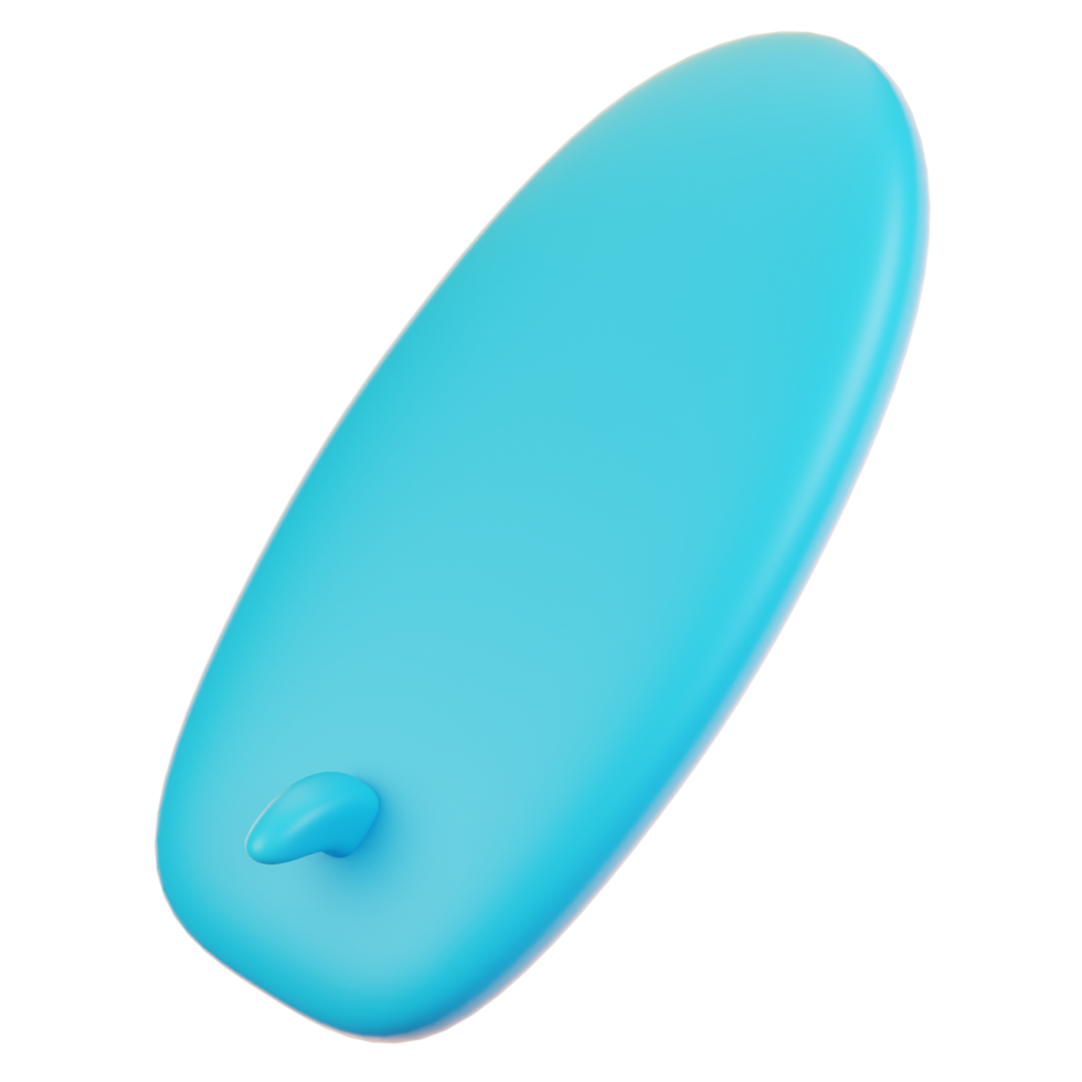 3d rendering beach icon concept. 3d render surfboard png