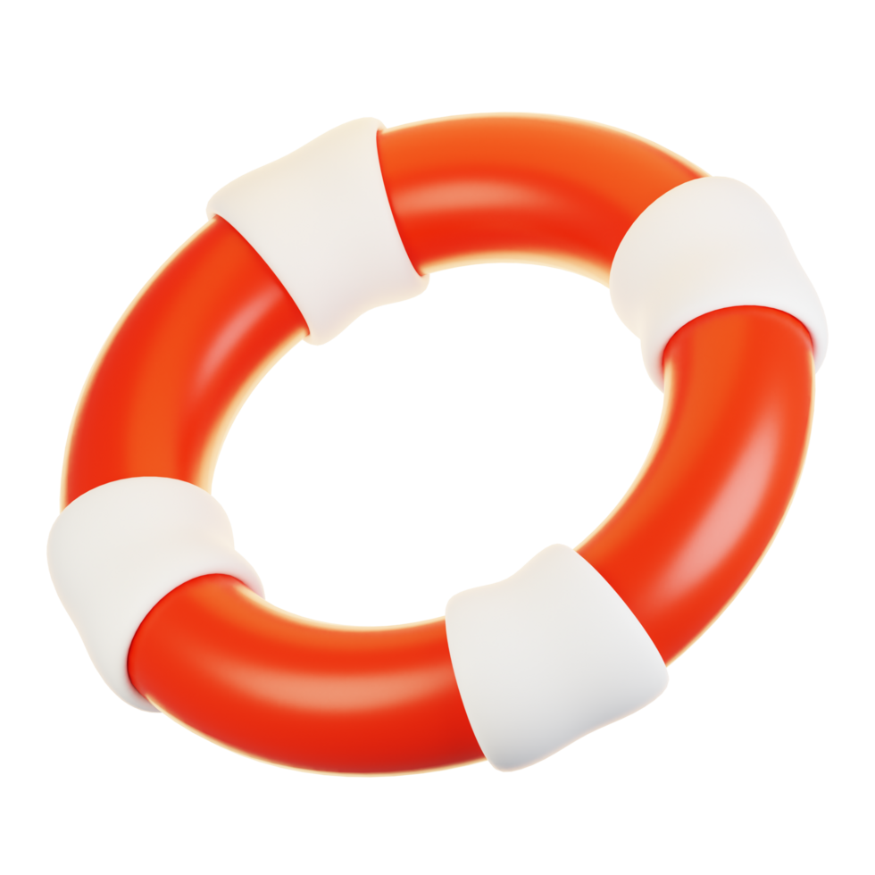 3d rendering beach icon concept. 3d render lifebuoy png