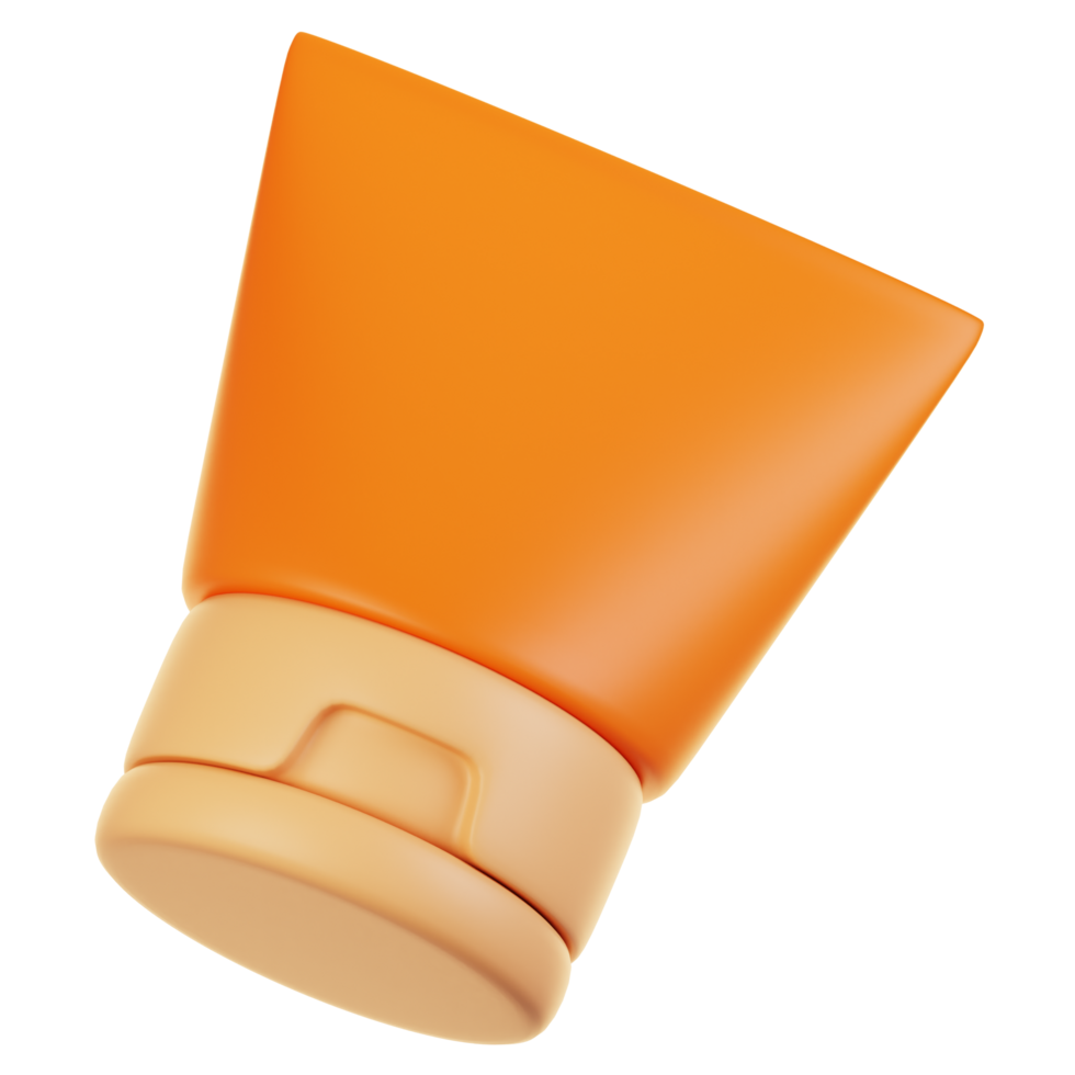 3d rendering beach icon concept. 3d render sun cream png