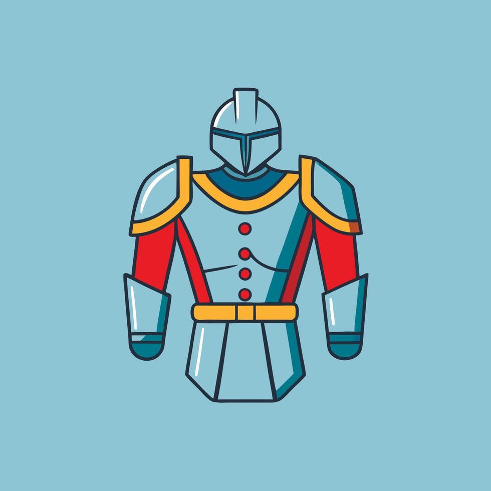 A knight's armor icon on a blue background vector