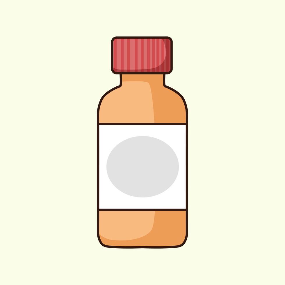 Orange bottle with a simple cartoon style vector