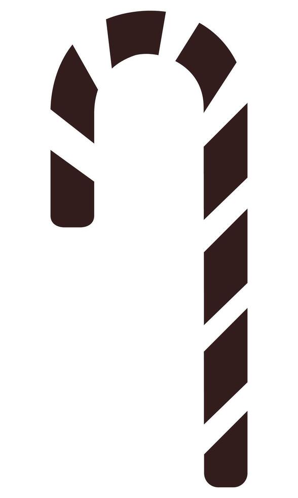 Black and white christmas candy cane icon isolated on white background. vector