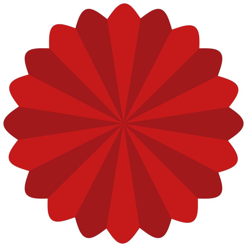 Red sunburst badge icon isolated on white background. vector