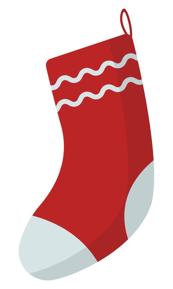 Classic winter sock flat icon isolated on white background. vector