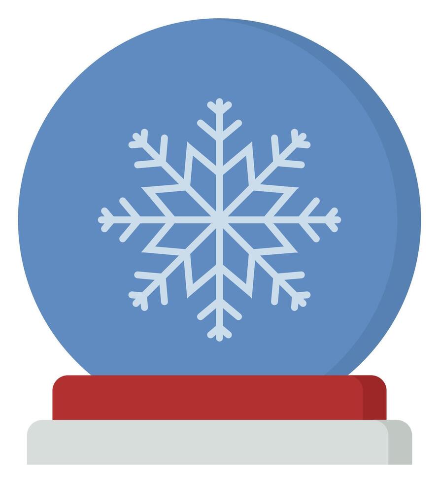 Christmas snow globe flat icon isolated on white background. vector