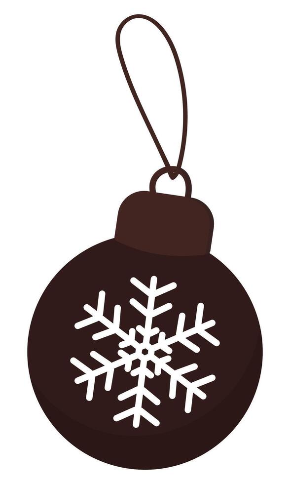 Christmas bell silhouette with snow flake art isolated white background. vector