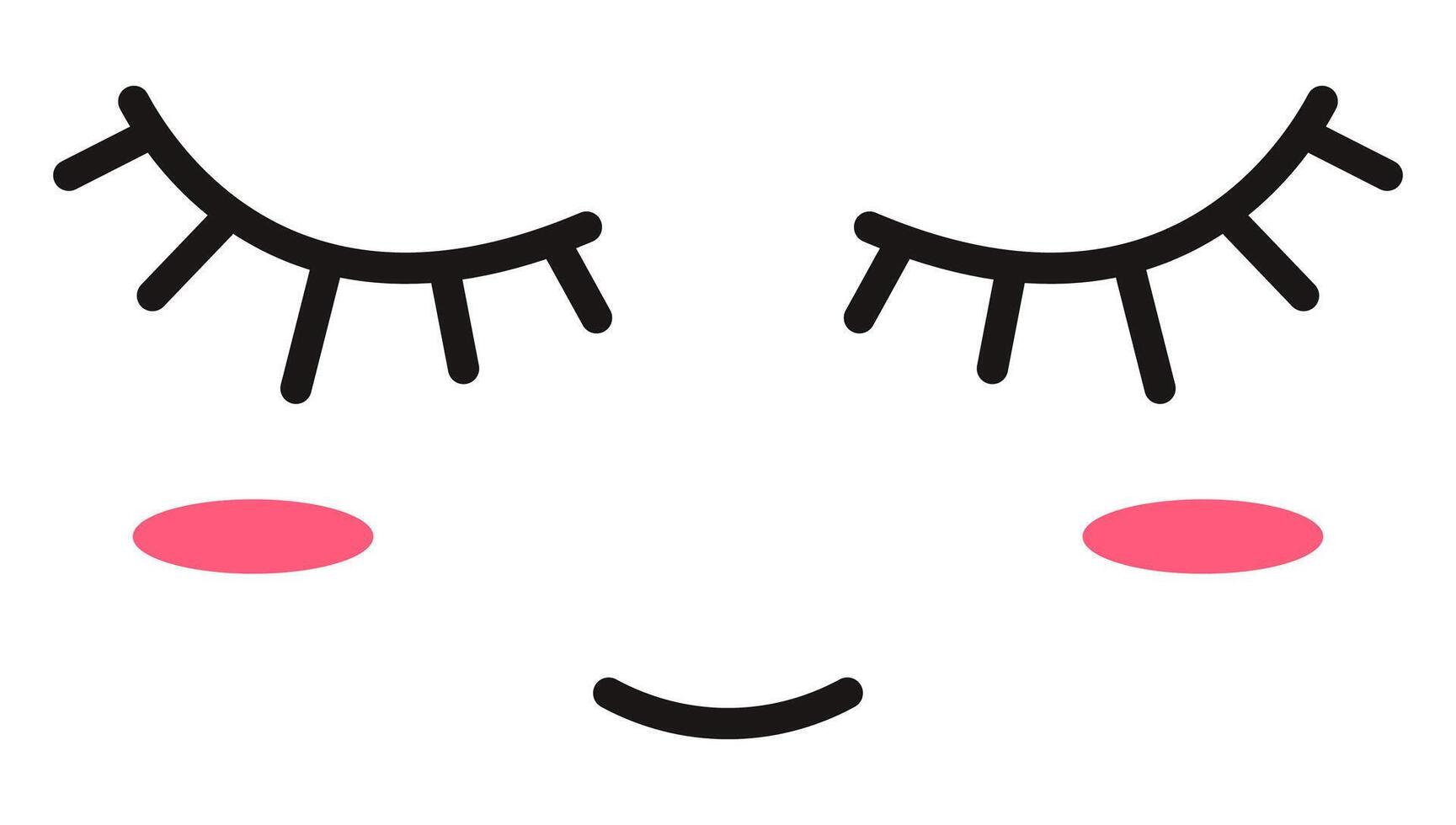 Cartoon sleeping eyelashes isolated on white background. vector