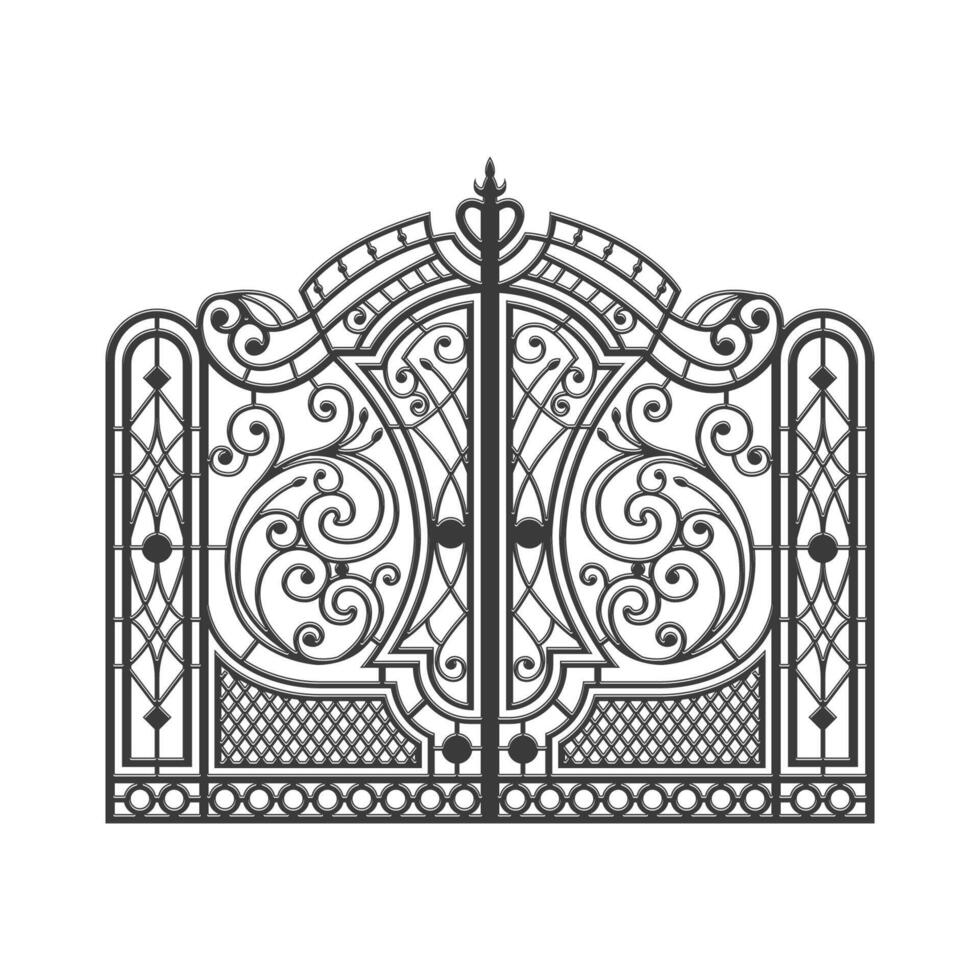 detail of classic gate ornament design isolated on white background vector