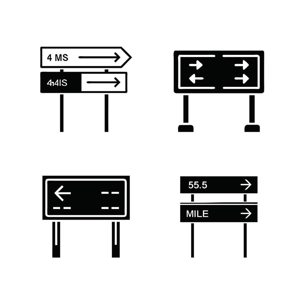 High Quality Mile Marker Informational Signs vector