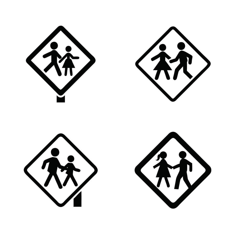 High Quality School Crossing Sign Graphics vector