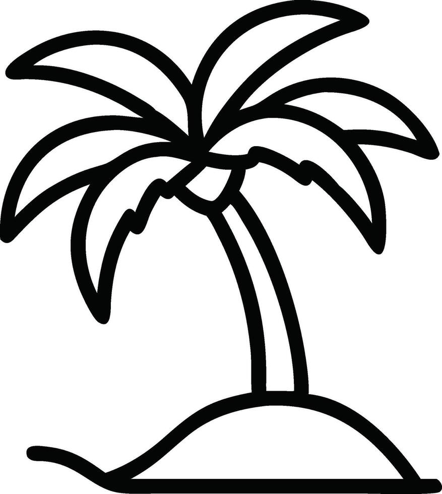 Isolated Palm Tree for Easy Customization vector