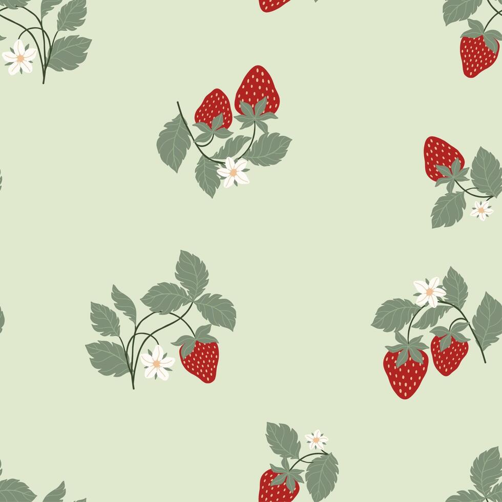cute strawberry pattern vector