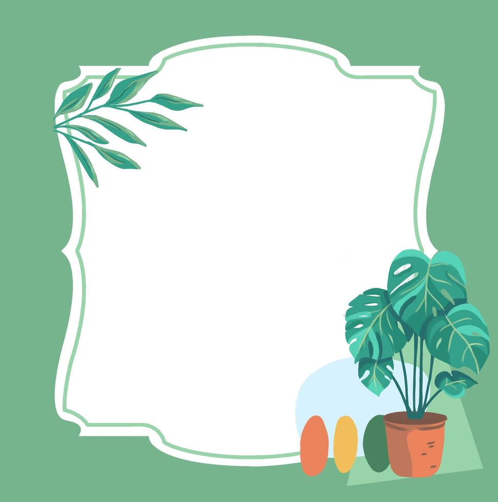 frame with flowers and leaves vector