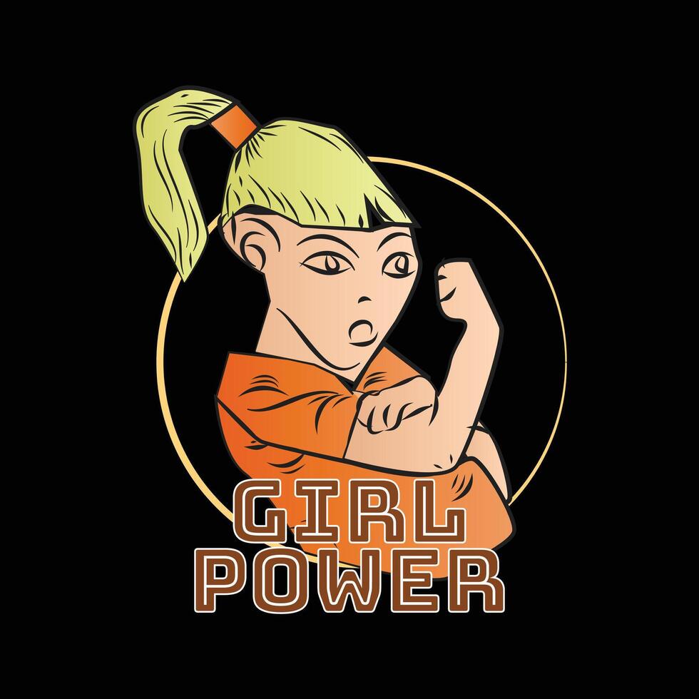 Girl Power Sign and Badge vector