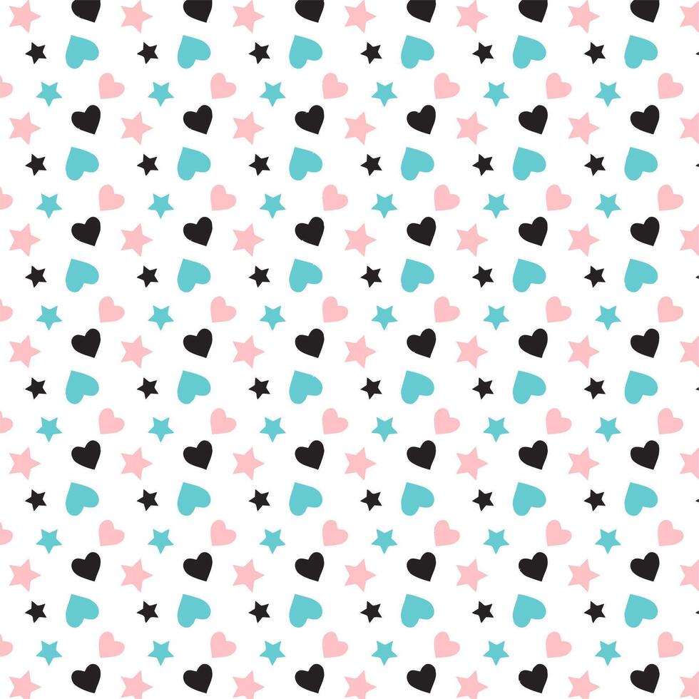 seamless pattern with dots and hearts vector