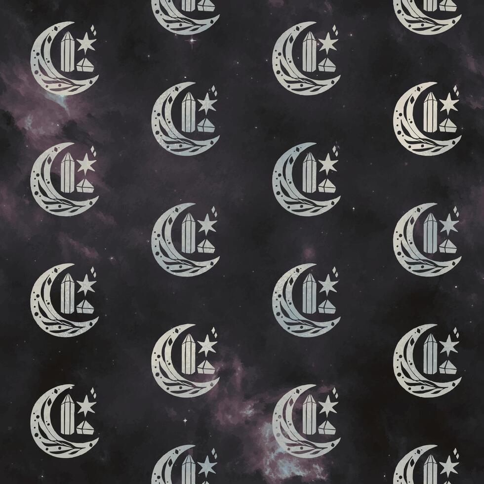 a night sky with stars and clouds in the background vector
