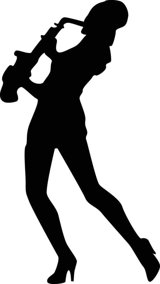 Silhouette of a Musician Playing Instrument vector