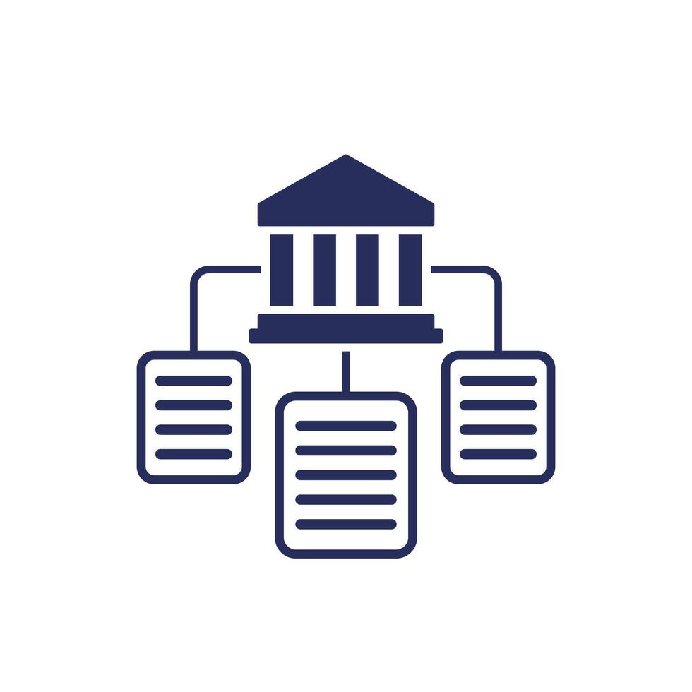 Bank documents icon on white vector