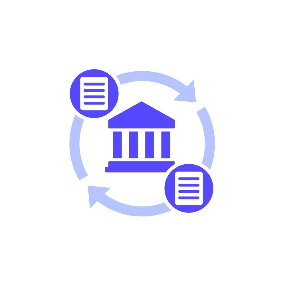 bank document management icon on white vector