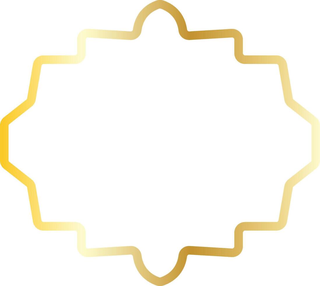 Golden arabian frame design element vector