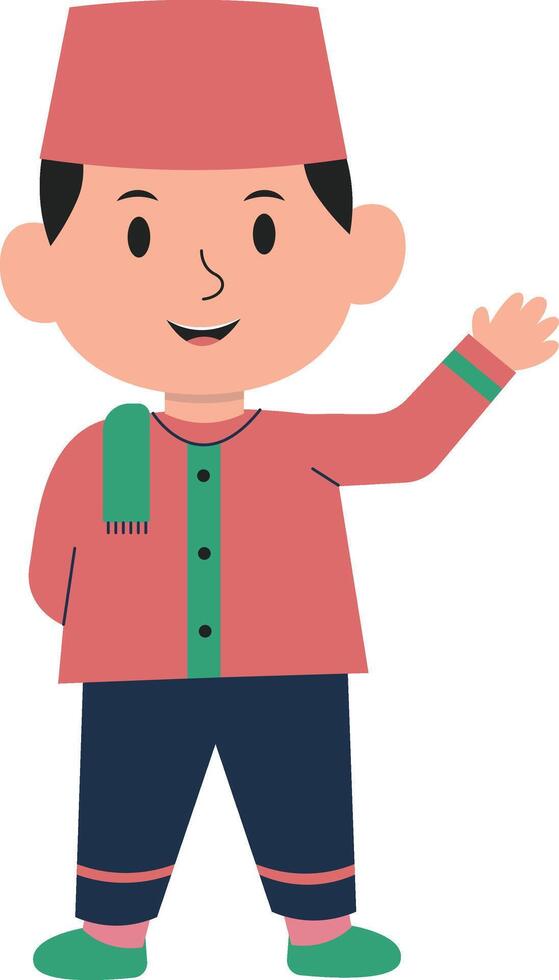 Muslim Character Illustration in Cartoon Style vector