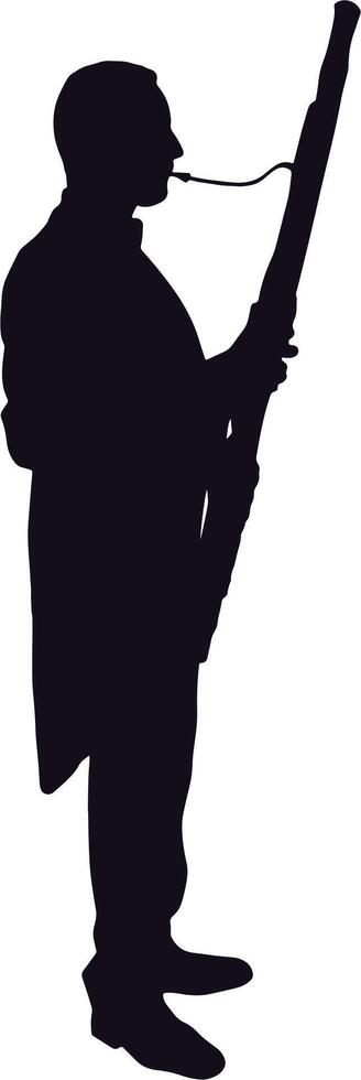 Silhouette of a man playing a saxophone vector