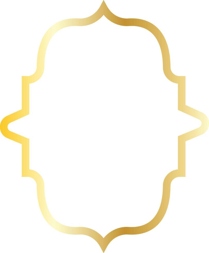 Golden arabian frame design element vector