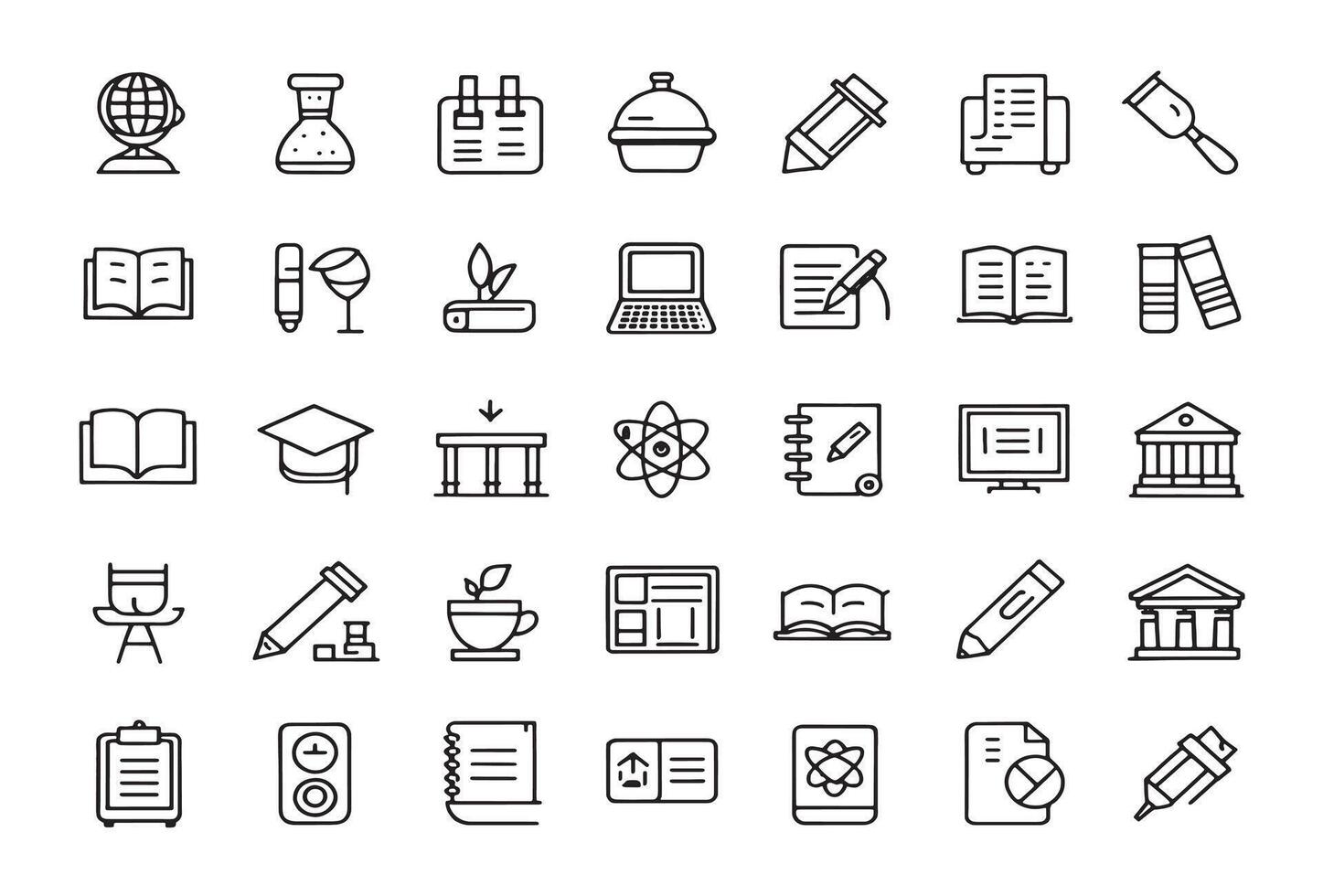 Study material icon simplifies academic research vector