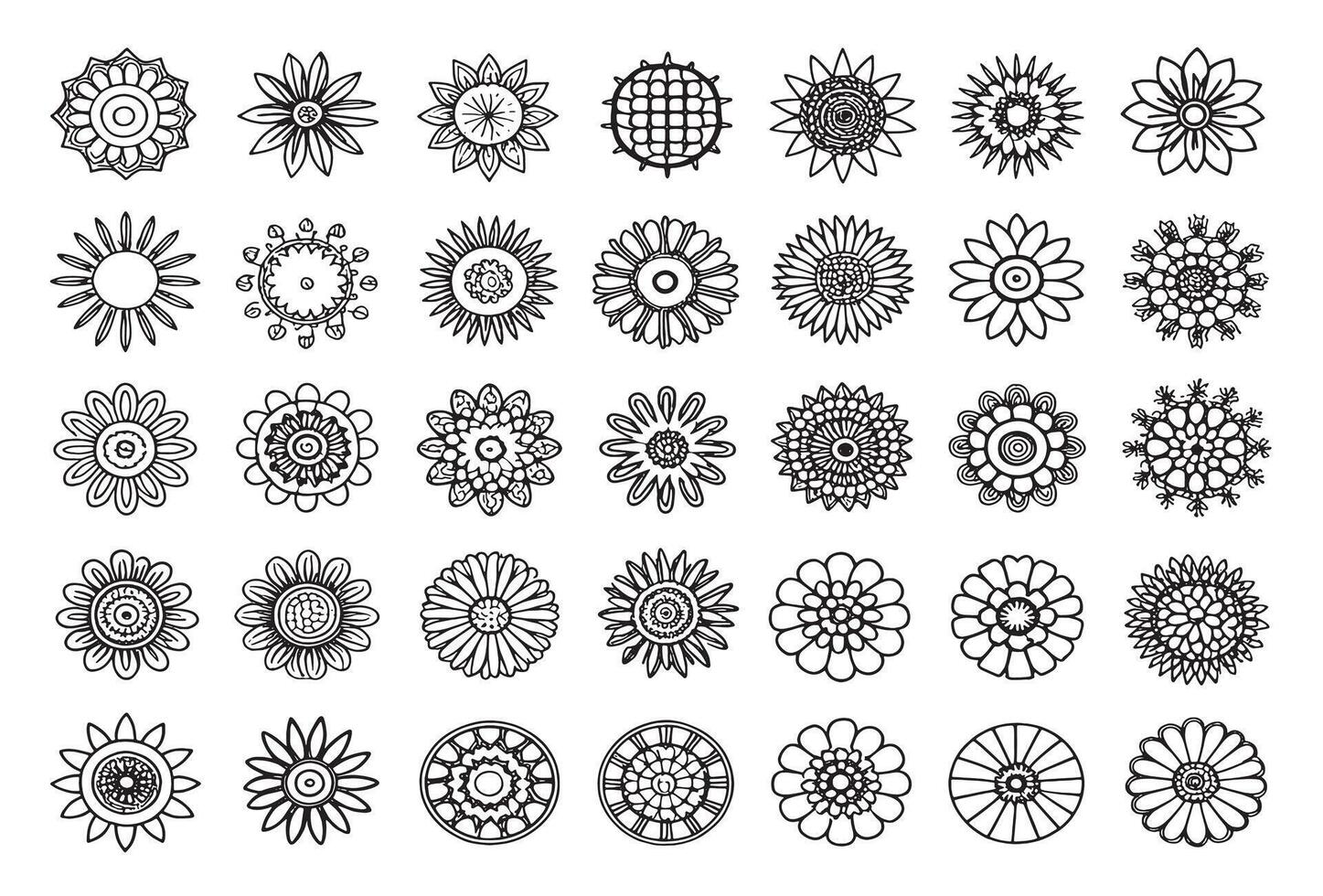 Sunflower Icon Endless Summer Joyful Blooms vector