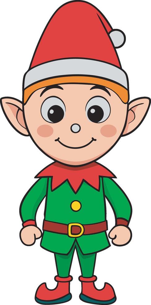 Charming Cartoon Elf Illustration for Festive Projects vector