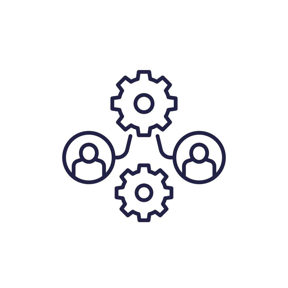 BPO icon, Business process outsourcing line vector